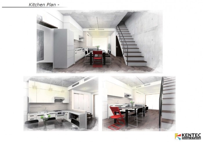 ホワイトで統一したスタイリッシュなキッチン